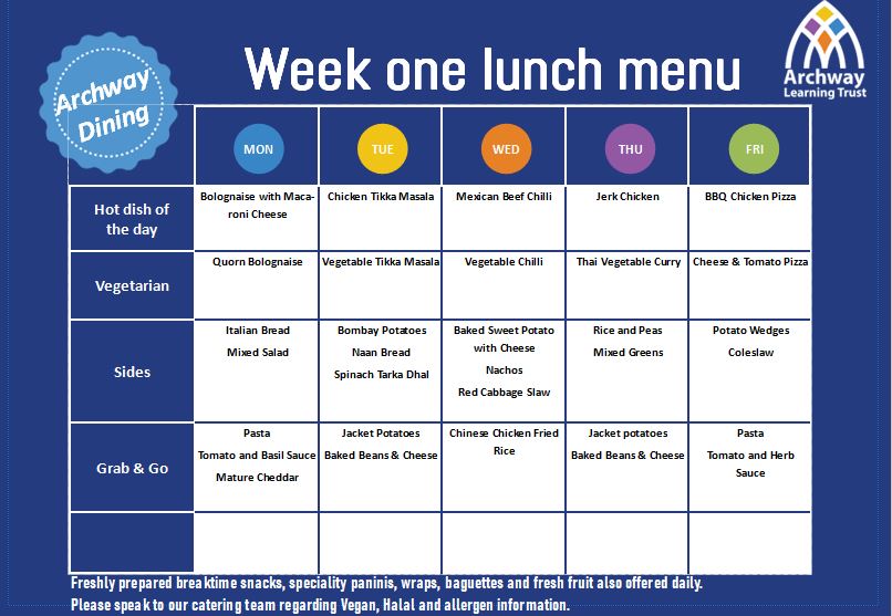 Sept 2024 Menu Week 1