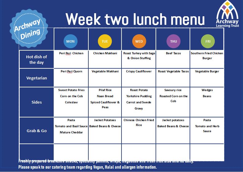 Sept 2024 Menu Week 2